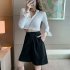 Summer Casual Shorts With Pockets For Women Fashion High Waist Loose Wide leg Pants grey 4XL
