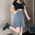Summer Casual Shorts With Pockets For Women Fashion High Waist Loose Wide leg Pants grey 4XL