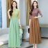 Summer Cheongsam Dress For Women Retro Stand Collar Midi Skirt Large Size Large Swing Dress p02 camel M