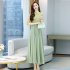 Summer Cheongsam Dress For Women Retro Stand Collar Midi Skirt Large Size Large Swing Dress p02 green L