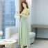 Summer Cheongsam Dress For Women Retro Stand Collar Midi Skirt Large Size Large Swing Dress p02 green L