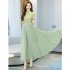 Summer Cheongsam Dress For Women Retro Stand Collar Midi Skirt Large Size Large Swing Dress p02 green L