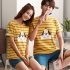 Summer Couples Sleepwear Set Strips Shirt Shorts Plus Size Home Wear for Man and Woman Couple 9 Women XL