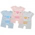 Summer Cute Cartoon Bear Pattern Printing Thin Short Sleeve Romper for Infnat Baby