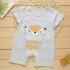 Summer Cute Cartoon Bear Pattern Printing Thin Short Sleeve Romper for Infnat Baby