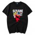 Summer Fashion Popular Cotton KAWS Cartoon Printing Short Sleeve T shirt for Couples KAWS 2  black L