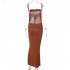 Summer Fashion Sling Dress For Women Solid Color Lace up Middle Waist Dress Sexy Backless Slim Fit Mid length Skirt sky blue S