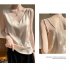 Summer French Camisole V neck Jacquard Satin Slim Fit Solid Color Tank Top For Women champagne M