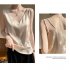 Summer French Camisole V neck Jacquard Satin Slim Fit Solid Color Tank Top For Women White L