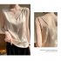 Summer French Camisole V neck Jacquard Satin Slim Fit Solid Color Tank Top For Women White L