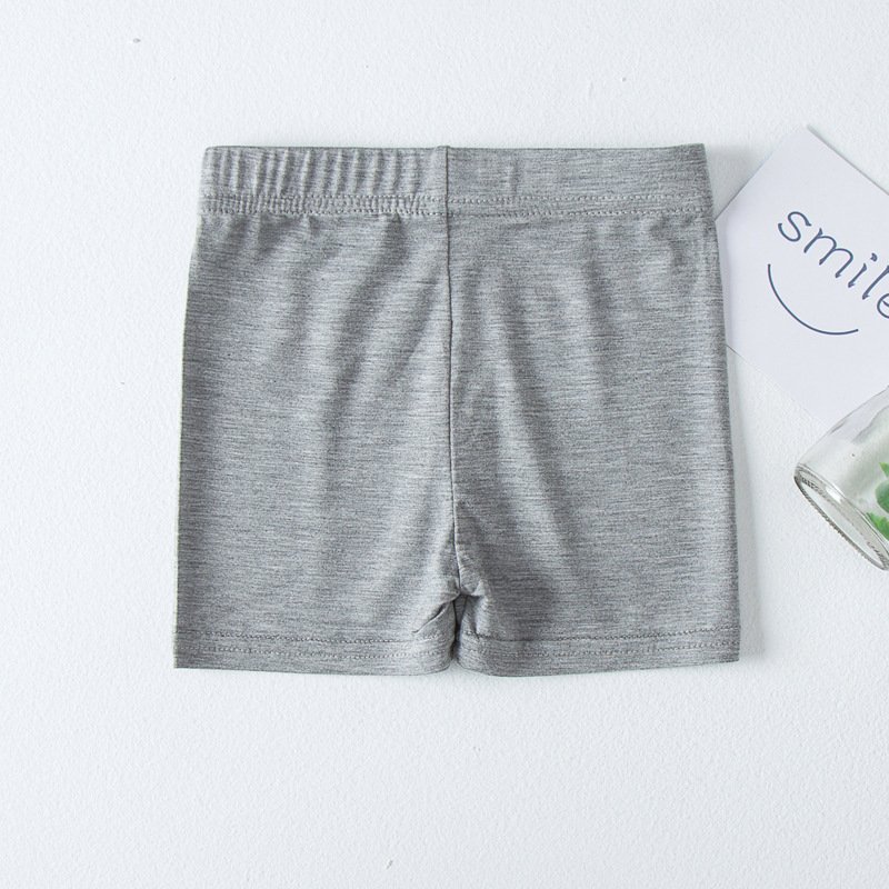 Summer Girls Shorts Summer Solid Color Modal Breathable Bottoming Safety Pants For 2-12 Years Old Children grey 11-12Y 160