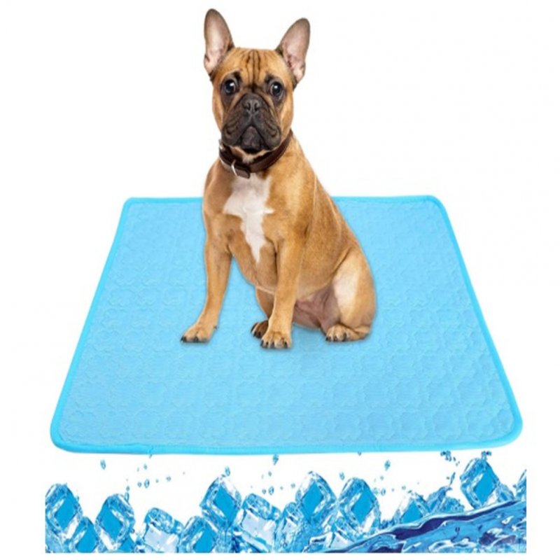 Summer Ice  Pad For Pet Cold Feeling Sofa Cushion Car Seat Cover 70*55cm Dog Cat Cool Cushion Blue L size