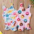 Summer Kids Swimsuit Cartoon Crab Donut Printing Breathable Quick drying Swimwear For 0 3 Years Old Girls white crab 1 2Y 90CM