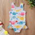 Summer Kids Swimsuit Cartoon Crab Donut Printing Breathable Quick drying Swimwear For 0 3 Years Old Girls white crab 1 2Y 90CM