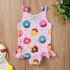 Summer Kids Swimsuit Cartoon Crab Donut Printing Breathable Quick drying Swimwear For 0 3 Years Old Girls white crab 2 3Y 100CM