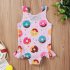 Summer Kids Swimsuit Cartoon Crab Donut Printing Breathable Quick drying Swimwear For 0 3 Years Old Girls pink donut 1 2Y 90CM