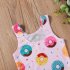 Summer Kids Swimsuit Cartoon Crab Donut Printing Breathable Quick drying Swimwear For 0 3 Years Old Girls pink donut 1 2Y 90CM