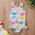 Summer Kids Swimsuit Cartoon Crab Donut Printing Breathable Quick drying Swimwear For 0 3 Years Old Girls pink donut 1 2Y 90CM
