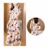 Summer Large Size Chiffon Dress For Women Elegant Floral Printing Casual Dress For Party Travel As shown 5XL