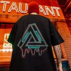 Summer Large Size Loose T-shirt For Men Half Sleeves Trendy Printing Round Neck Pullover Tops For Couple G108 black 4XL