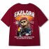 Summer Large Size Loose T shirt For Men Half Sleeves Trendy Printing Round Neck Pullover Tops For Couple G108 white 4XL