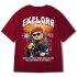 Summer Large Size Loose T shirt For Men Half Sleeves Trendy Printing Round Neck Pullover Tops For Couple G107 Red 7XL