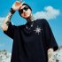 Summer Large Size Loose T shirt For Men Half Sleeves Trendy Printing Round Neck Pullover Tops For Couple G108 white L