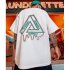 Summer Large Size Loose T shirt For Men Half Sleeves Trendy Printing Round Neck Pullover Tops For Couple G108 white XL