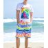Summer Lovers Beach Short Pants Casual Quick Drying Sports Baggy Pants Colorful Wave Pattern Fashion Shorts