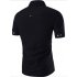 Summer Male Casual Short sleeve Shirt Solid Colour Tops Gift black XXL