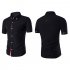 Summer Male Casual Short sleeve Shirt Solid Colour Tops Gift wine red L