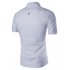 Summer Male Casual Short sleeve Shirt Solid Colour Tops Gift dark blue XXL