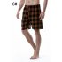 Summer Men Beach Shorts Cotton Plaid Sleepwear Lounge Shorts Loose Breathable Sleep Bottoms 6 S