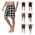 Summer Men Beach Shorts Cotton Plaid Sleepwear Lounge Shorts Loose Breathable Sleep Bottoms 6 S
