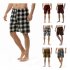 Summer Men Beach Shorts Cotton Plaid Sleepwear Lounge Shorts Loose Breathable Sleep Bottoms 6 S