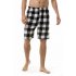 Summer Men Beach Shorts Cotton Plaid Sleepwear Lounge Shorts Loose Breathable Sleep Bottoms 6 S