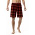 Summer Men Beach Shorts Cotton Plaid Sleepwear Lounge Shorts Loose Breathable Sleep Bottoms 6 S