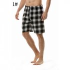 Summer Men Beach Shorts Cotton Plaid Sleepwear Lounge Shorts Loose Breathable Sleep Bottoms 1 S