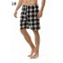 Summer Men Beach Shorts Cotton Plaid Sleepwear Lounge Shorts Loose Breathable Sleep Bottoms 2 3XL