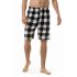 Summer Men Beach Shorts Cotton Plaid Sleepwear Lounge Shorts Loose Breathable Sleep Bottoms 3 M
