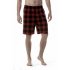 Summer Men Beach Shorts Cotton Plaid Sleepwear Lounge Shorts Loose Breathable Sleep Bottoms 4 S