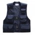 Summer Men Cargo Vest Trendy Stand Collar Waistcoat With Multi pocket For Outdoor Photography Fishing Hiking red XXXL