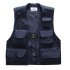 Summer Men Cargo Vest Trendy Stand Collar Waistcoat With Multi pocket For Outdoor Photography Fishing Hiking beige XXXL