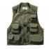Summer Men Cargo Vest Trendy Stand Collar Waistcoat With Multi pocket For Outdoor Photography Fishing Hiking army green XL