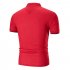 Summer Men Short Sleeves T shirt Fashion Solid Color Stand Collar Casual Cotton Tops red L
