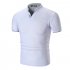 Summer Men Short Sleeves T shirt Fashion Solid Color Stand Collar Casual Cotton Tops red L