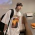 Summer Men Short Sleeves T shirt Retro Printing Round Neck Pullover Tops Casual Loose Large Size Shirt White XL