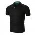 Summer Men Short Sleeves T shirt Fashion Solid Color Stand Collar Casual Cotton Tops grey M