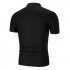 Summer Men Short Sleeves T shirt Fashion Solid Color Stand Collar Casual Cotton Tops grey M