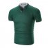 Summer Men Short Sleeves T shirt Fashion Solid Color Stand Collar Casual Cotton Tops grey 3XL